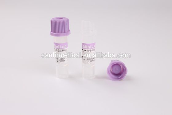 극소 K2 EDTA 모세관 혈액 수집은 라벤더 고무 캡을 관을 답니다