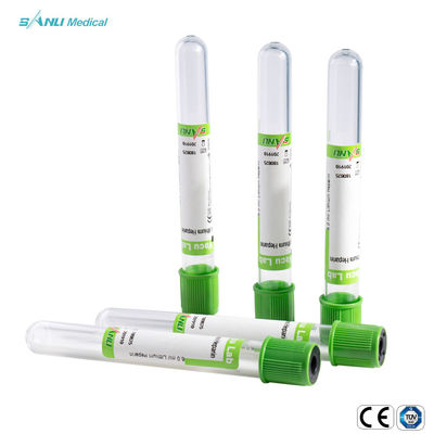 혈액 그리기 애완 동물 재료를 위한 5ml 나트륨 헤파린 녹색 정상 관