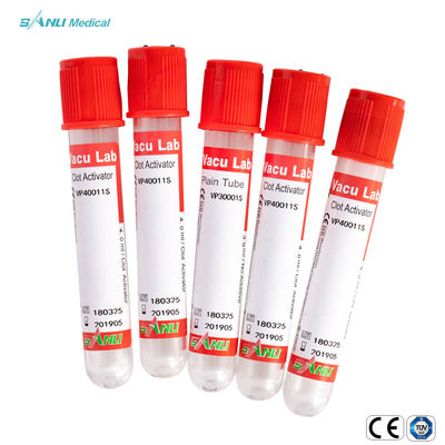 생화학적 시험을 위한 진공 응고 활성제 혈액 수집 관 2ml