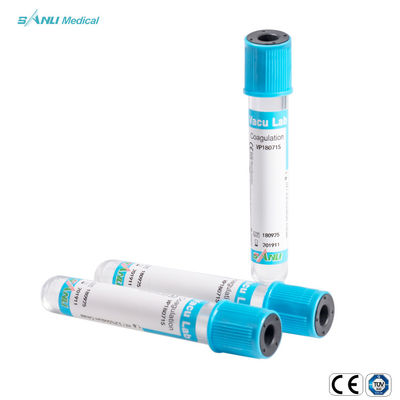 진공 3ml 블루 탑 응고 튜브 0.109 Mol/L 구연산 나트륨 시험관