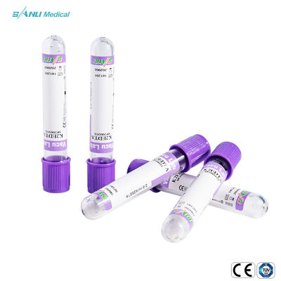 ISO9001 유리 혈액 수집 튜브 5ml 라벤더 탑 EDTA 튜브