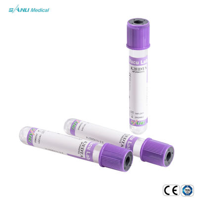 ISO9001 유리 혈액 수집 튜브 5ml 라벤더 탑 EDTA 튜브