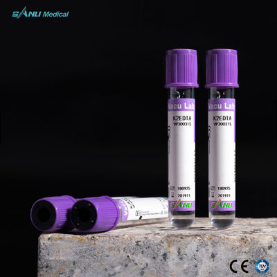 100pcs 트레이 라벤더 탑 혈액 튜브 멸균 6ml EDTA 전혈 튜브