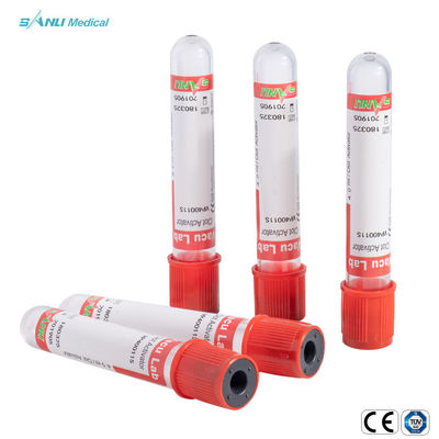 빨간 정상 3ml 유리제 혈액 수집 관 진공 응고 활성화기 관