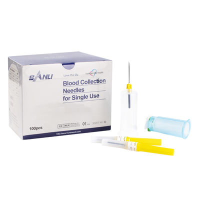 단일 사용을 위한 20G 혈액 수집 바늘 0.9x19mm 황색