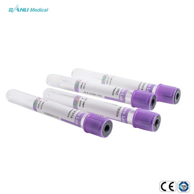 EDTA K3 진공 혈액 수집 튜브 라벤더 탑 PET 소재