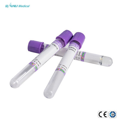 EDTA K3 진공 혈액 수집 튜브 라벤더 탑 PET 소재