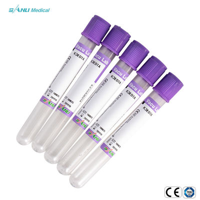 EDTA K3 진공 혈액 수집 튜브 라벤더 탑 PET 소재