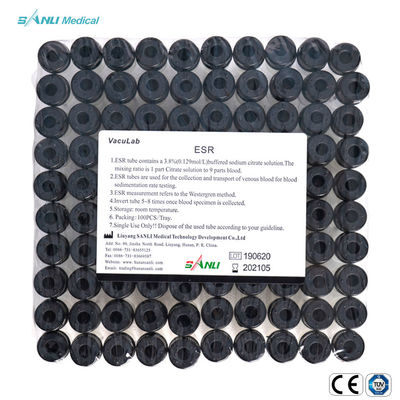 IVD 진공 혈청 ESR 혈액 시험관 13x75mm 1.28 밀리람베르트 ISO13485