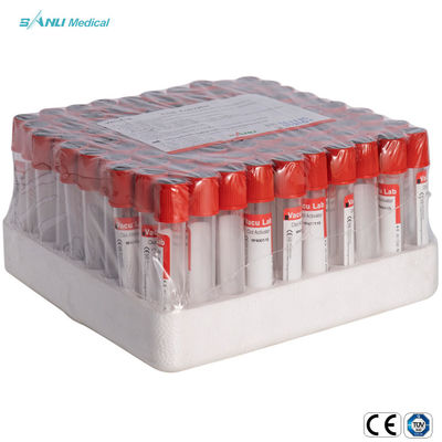 13x100mm IVD 불모 빨간 진공 혈액 시험관 Ce는 응혈 활성제로 찬성했습니다