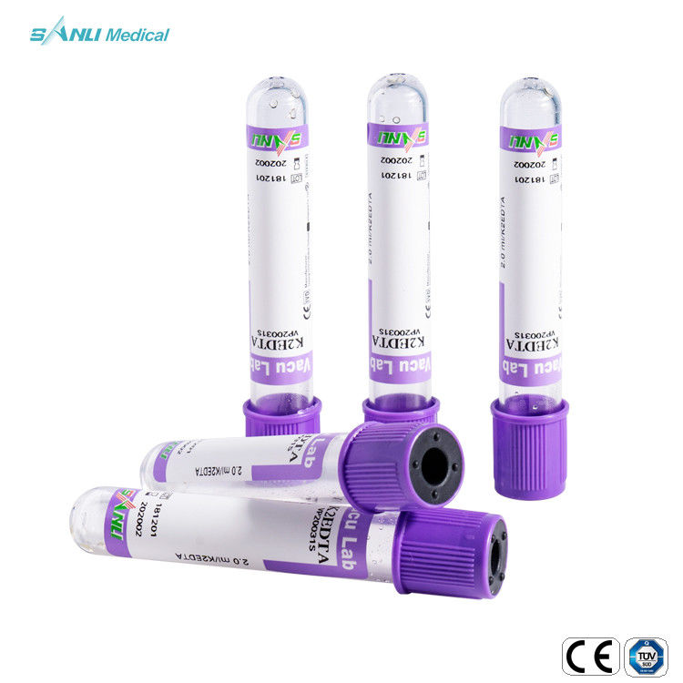 진공인 버릴 수 있는 혈액 검사는 라벤더 상부 13*100과 의학 EDTA K3/K2를 관을 답니다