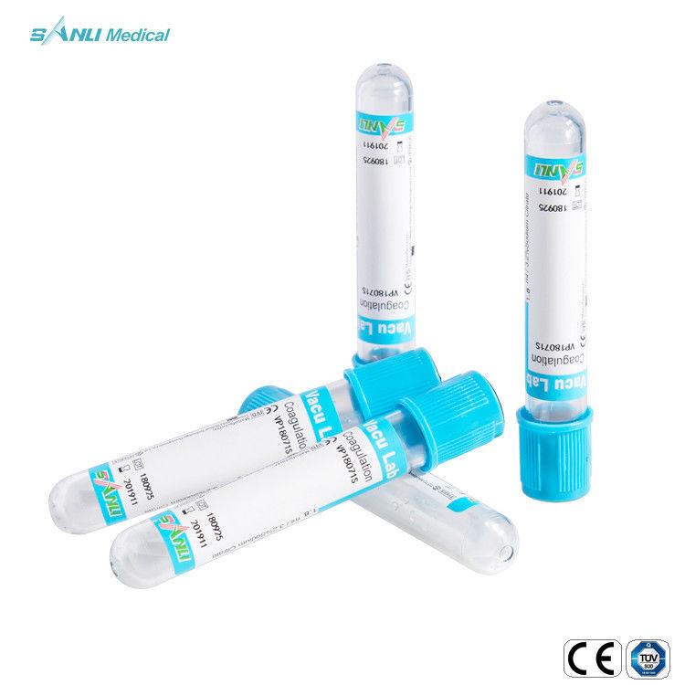 진공 3ml 블루 탑 응고 튜브 0.109 Mol/L 구연산 나트륨 시험관